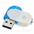 General Swivel USB Flash Memory with Plastic Housing and 128/256/512MB to 1/2/4/8/16/32GB Capacity
